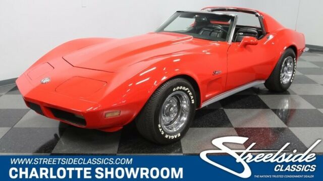 classic vintage restored c3 vette MSD Edelbrock red black interior chrome chevy 1973 Chevrolet Corvette Stingray