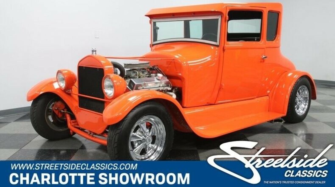 classic vintage restored Cragar coupe hot street rod headers Holley coilover 1926 Ford Model T Hotrod