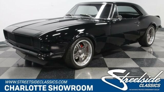classic vintage restored hideaway headlights 4 wheel disc chevy sbc manual black 1967 Chevrolet Camaro RS Restomod