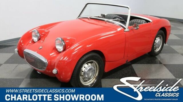 classic vintage roadster red black vinyl British manual frogeye 1958 Austin Healey Sprite --