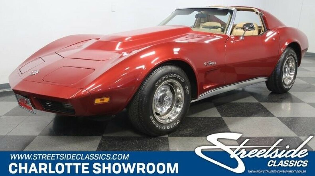classic vintage t tops vette sbc automatic aluminum burgundy saddle leather 1974 Chevrolet Corvette