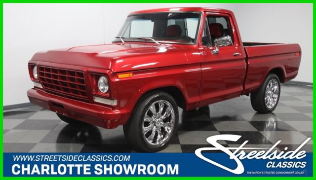 classic vintage truck red black dentside fomoco flowmaster chrome automatic 1978 1978 Ford F-100