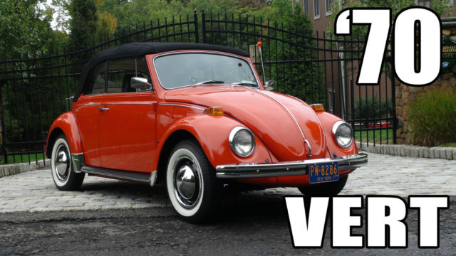 Classic VW BuG 1970 Clementine Orange Beetle Convertible 1600sp Numbers Match 1970 Volkswagen Beetle - Classic Type 1