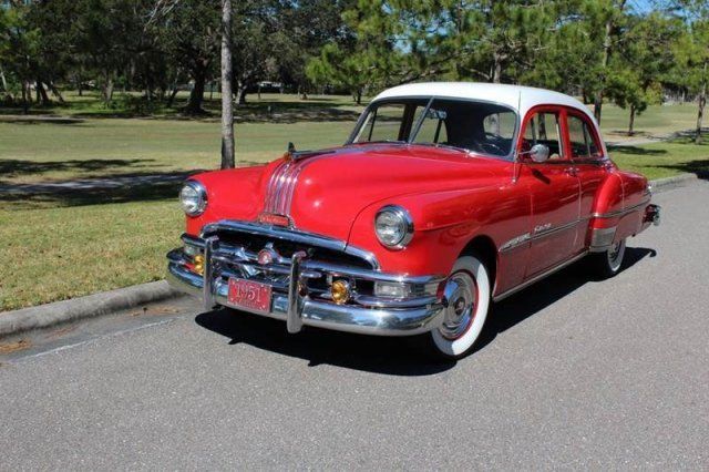CLEAN 1951 PONTIAC EIGHT SEDAN 268.2 STRAIGHT 8 FACTORY TWO TONE RED & IVORY 1951 Pontiac Other Sedan