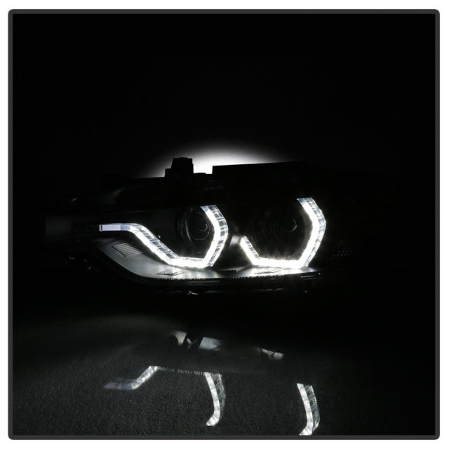Black [F32 Style] 2012-2015 BMW F30 3-Series Sedan LED DRL Projector Headlights - photo 11