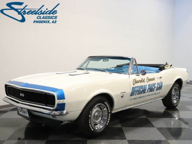 CORRECT ERMINE WHITE OVER BLUE, 350 V8, 4 SPD, LOOK UNDERNEATH, VERY CLEAN CAR! 1967 Chevrolet Camaro Indy 500 Pace Car Tribute