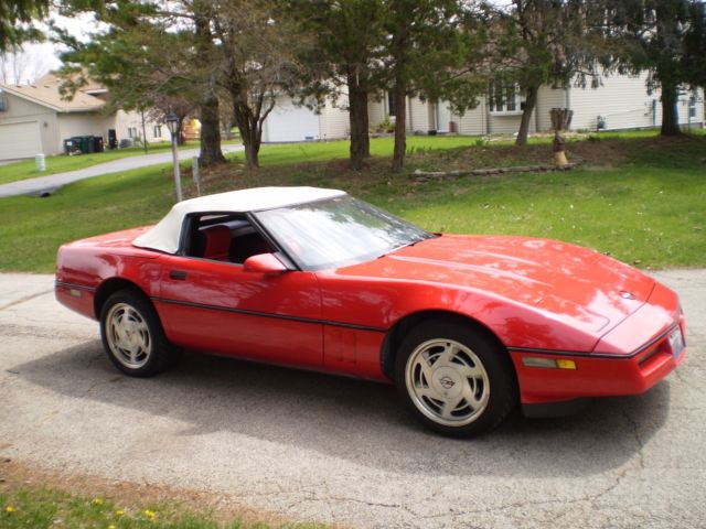 Corvette convertible red 1989 Chevrolet Corvette
