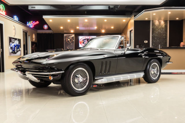 Corvette! # Matching 327ci / 300hp V8, Automatic, 2 Tops, 1 of 11 Black / Silver 1965 Chevrolet Corvette Convertible
