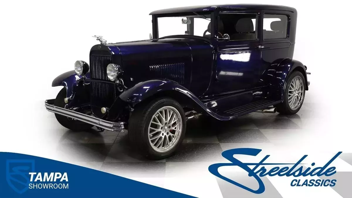 CRATE 350 V8 OVERDRIVE POWER 4 WHEEL DISC COLD A/C UPGRADED SUSPENSION STAGGERED 1928 Oldsmobile Sedan Streetrod