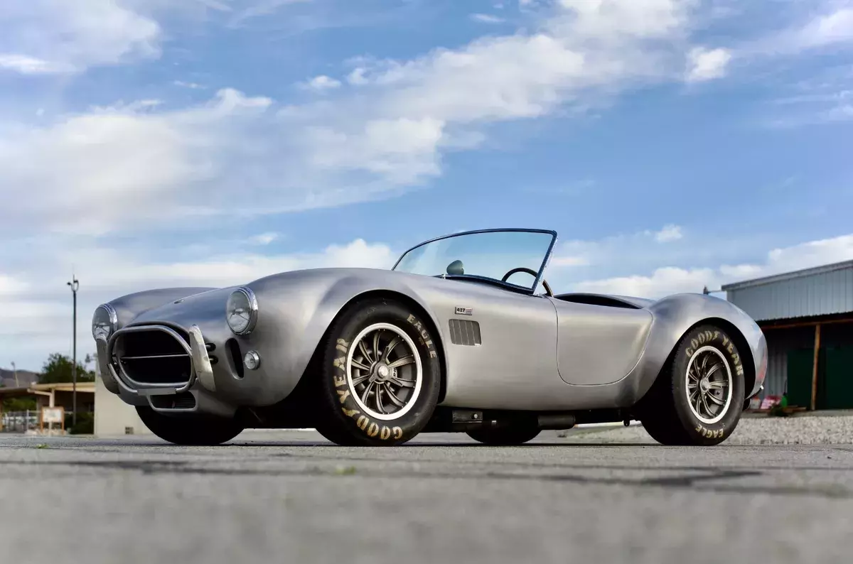 CSX4872 • Unpainted Brushed Aluminum Body • Period 428 Motor • Sunburst Wheels 1965 Shelby Cobra 427 Street Car • CSX4000 • Aluminum Body