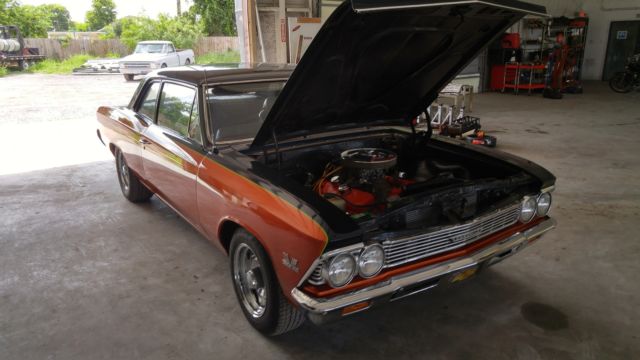 Custom Painted Sunrise Orange and Indigo Blue 1966 Chevrolet Chevelle 396 1966 Chevrolet Chevelle