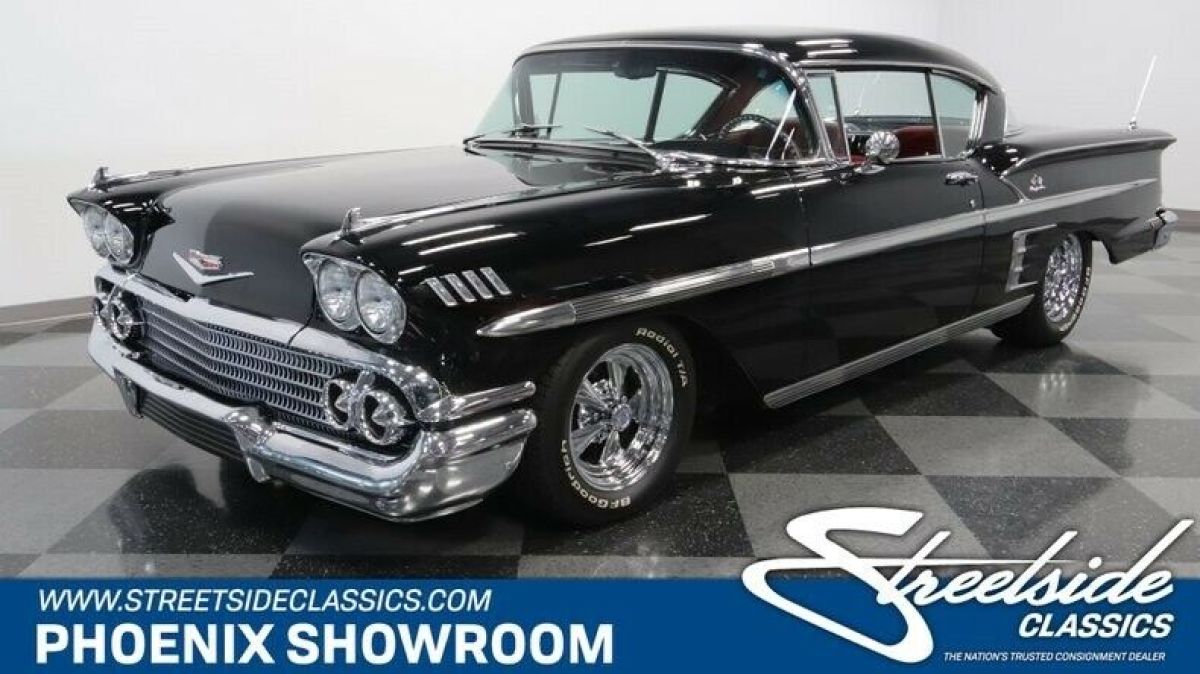 Custom V8 Auto Classic Vintage Collector Restored Receipts Black Resto Crate QA1 1958 Chevrolet Impala Restomod
