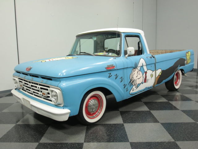 DAGWOOD/BLONDIE THEMED LWB, HAND-PAINTED, 351 V8, AUTO, PWR FRNT DISC, PS, A/C!! 1964 Ford F-100