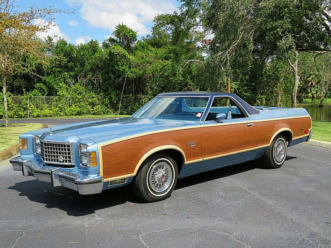 Deluxe Marti Report, Factory A/C, Power Steering & Brakes 1979 Ford Ranchero Brougham Squire Very Rare Survivor Car Wow!