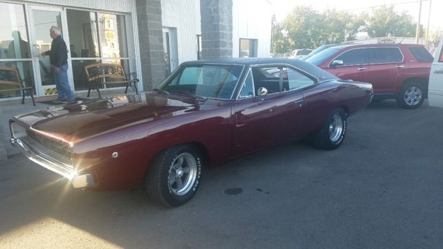Dodge Charger Burgundy/Maroon with 0 Miles, for sale! 1968 Dodge Charger - HOLLEY SNIPER INJECTED 440 - ORIGINAL H CODE - S