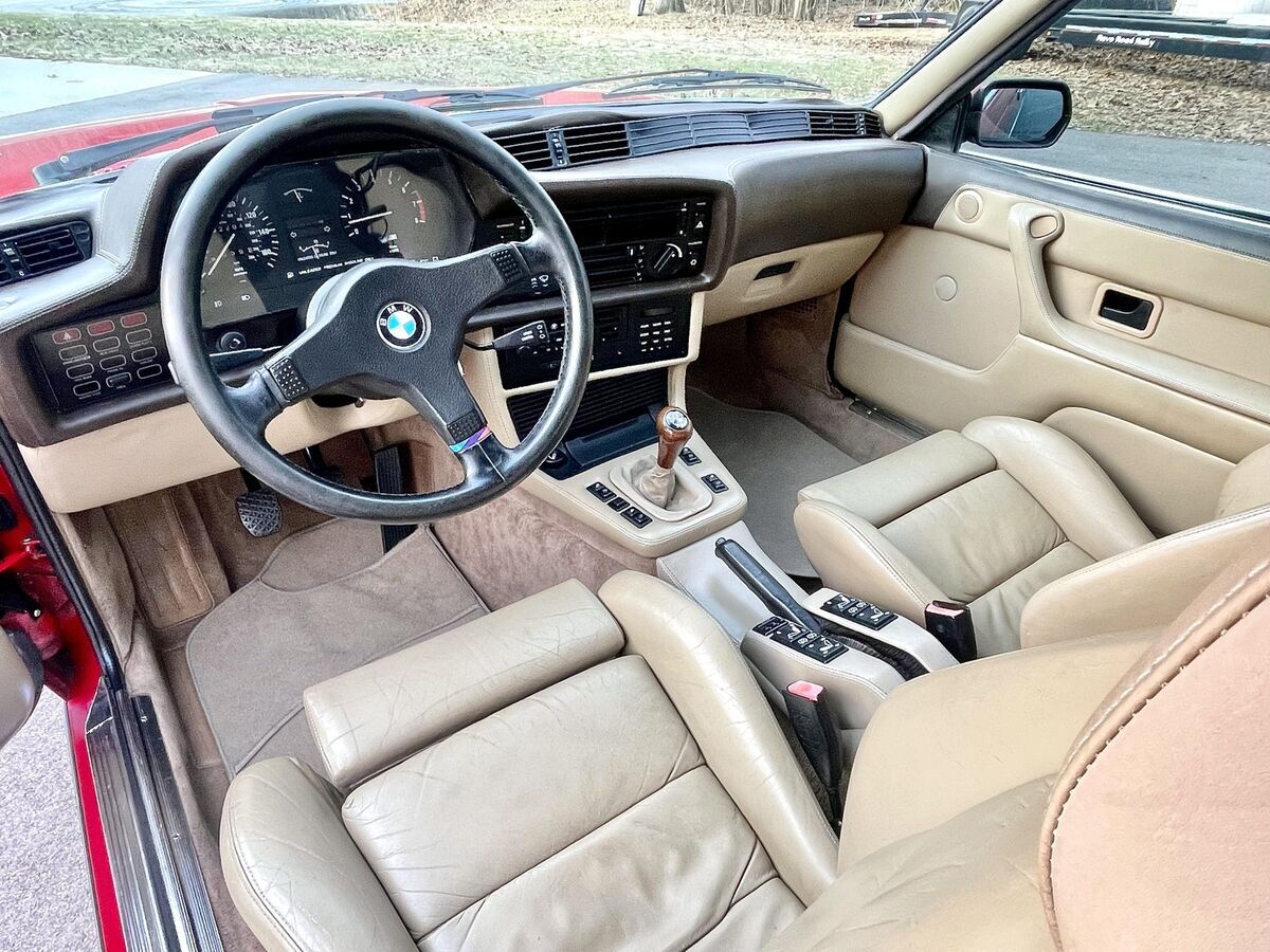1987 BMW E24 Cinnabar Red on Natur RECENT ENGINE SERVICE AND FULL RECEIPTS - photo 2