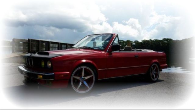 E30 RED CONVERTIBLE AC 5 SPEED MANUEL 56K ORIGINAL MILES VOGUE TIRES LOWERED NR 1989 BMW 3-Series 325IC