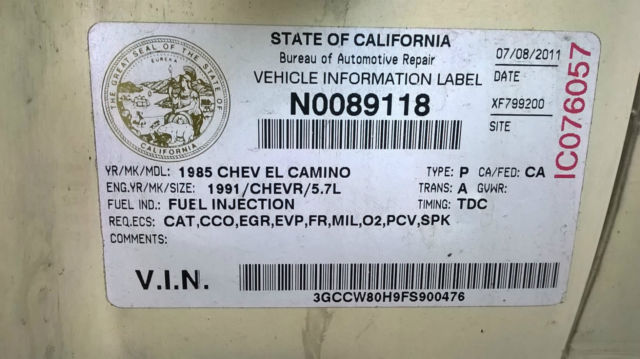 1985 Chevrolet El Camino Base - photo 11