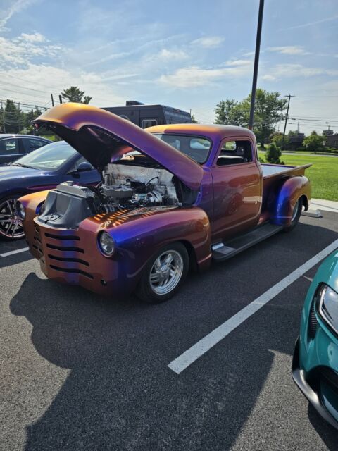 Engine 350 CI Trans Automatic Color Blue Interior Blue HIGHLIGHTS Custom 53 chop 1953 Chevrolet 3100