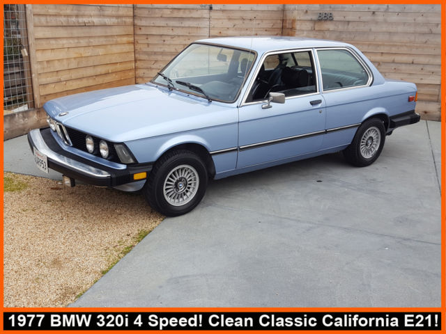 EXTRA CLEAN ORIGINAL 1977 BMW 320I 4 SPEED! FIRST-YEAR CLASSIC CALIFORNIA E21 1977 BMW 3-Series 320I E21