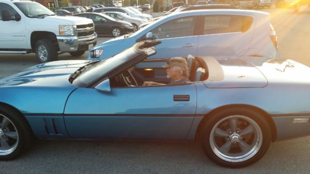 EYE-CATCHER 1987 Corvette Convertible,Medium Blue Metallic,All Leather ,4sp, 1987 Chevrolet Corvette Convertible