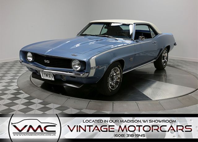 Factory A/C - Laser Straight! - Beautiful Glacier Blue - Show Quality - SS 350! 1969 Chevrolet Camaro SS