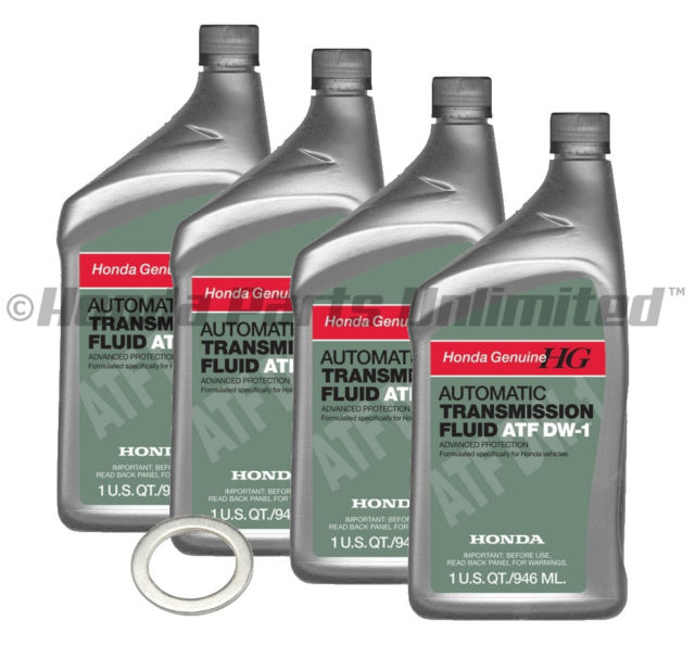 Factory Honda Automatic Transmission Fluid ATF DW-1 4 Qt Genuine Honda DW-1 ATF-Z1 ATF W/ Crush Washer 08200-9008 90471-PX4-000