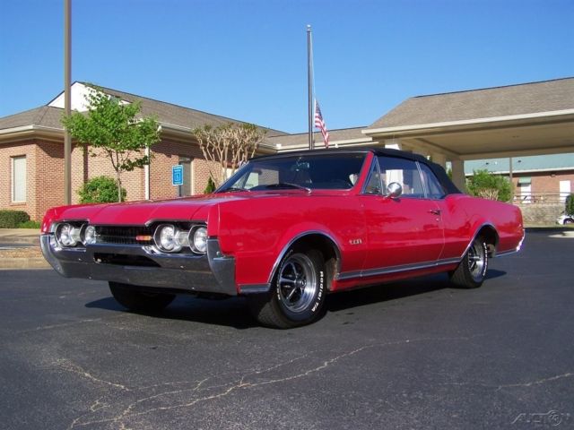FACTORY OLDS 4 4 2 SHARP BRIGHT RED PS PB SOLID CLEAN SHOW OR DRIVE CRUISER GEM 1967 Oldsmobile Cutlass 442 CONVERTIBLE 400 4BBL V8 AUTO GA CAR PROTECT O PLATE