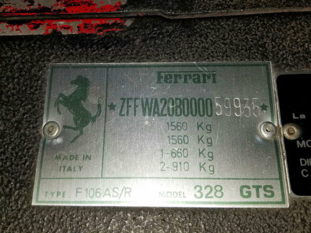 Ferrari 328 GTS Euro version 1986 1986 Ferrari 328 GTS