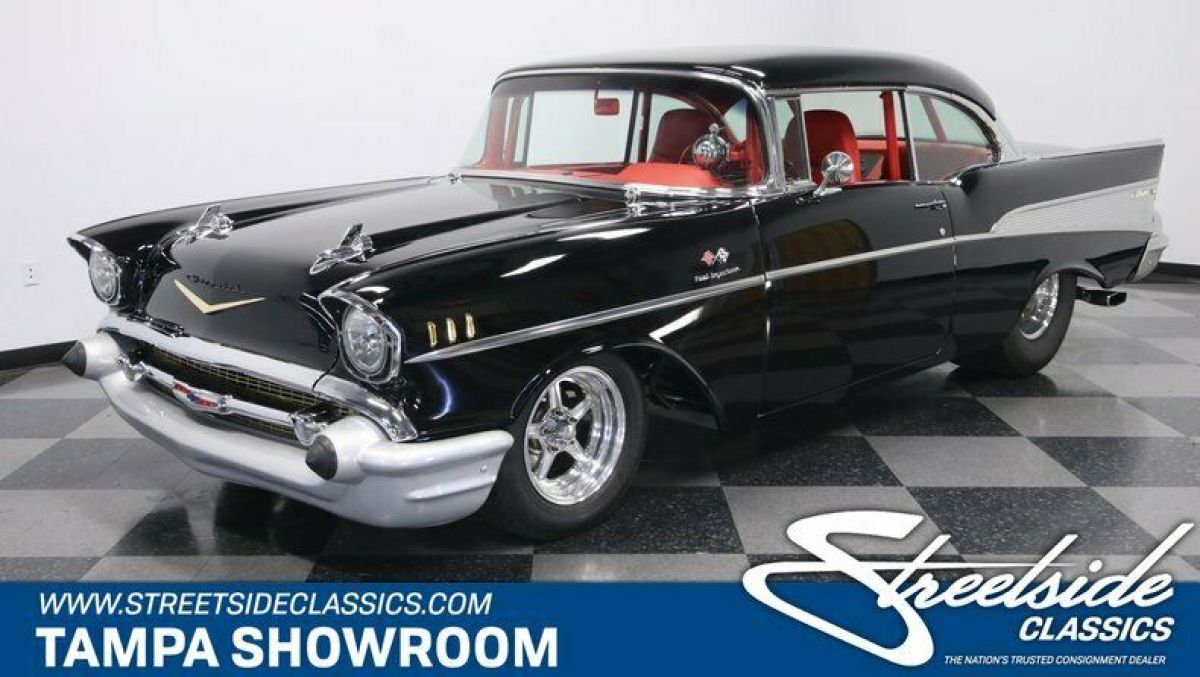 FI BIG BLOCK V8 TREMEC 5 SPEED ART MORRISON CHASSIS COLD A/C LOOK UNDERNEATH 1957 Chevrolet Bel Air/150/210 Pro Street