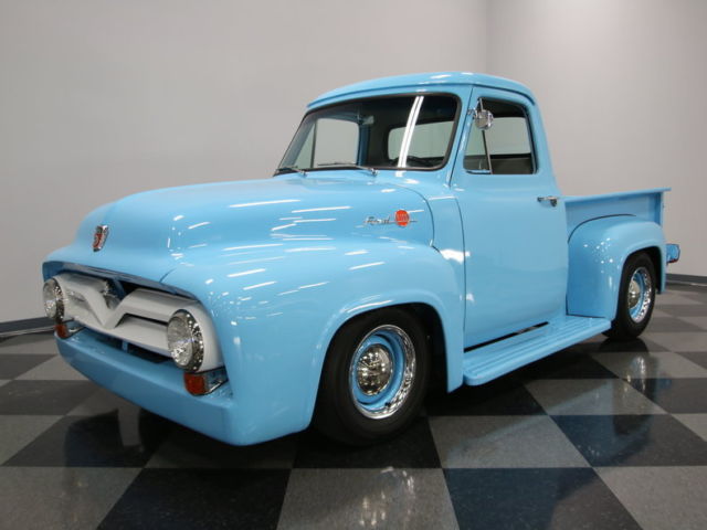 FORD 302CI POWER, AOD TRANS, MUSTANG II FRONT END, DISCS, NICE WOOD BED, SWEET! 1955 Ford F-100