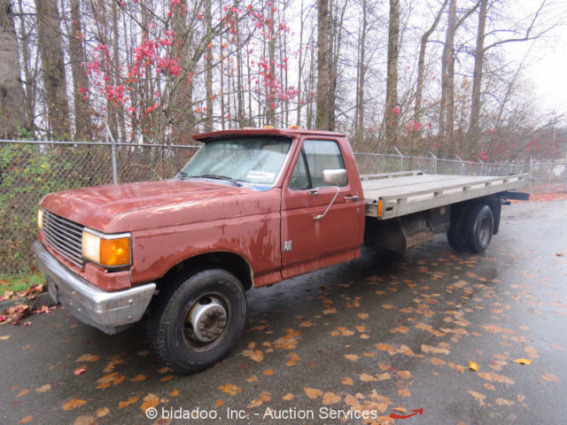 Ford F-450 Flatbed Rollback Tow Truck 7.3L V8 Diesel 4 Speed Manual PTO Winch 1989 Ford F-450