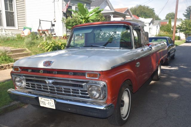 Ford F100 Red and White V8 Pick up, driven in "Brokeback Mountain" 1966 Ford F-100 White