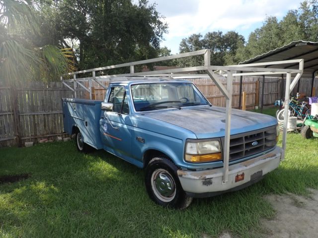 Ford F250 1992 utility truck box stahl automatic 1992 Ford F-250 utility box work truck stahl