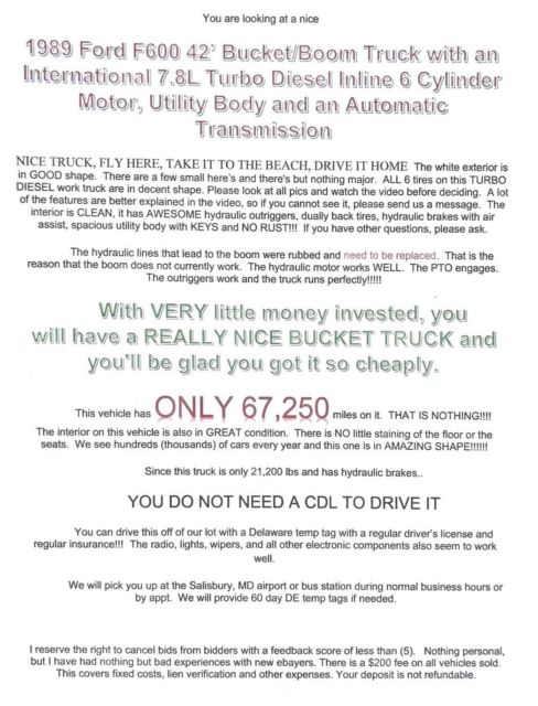 1989 Ford Other Pickups Bucket/ Boom/ Utility Body - photo 13