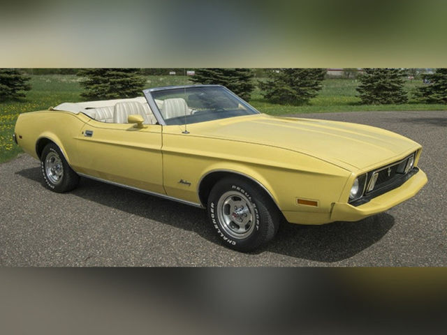 Ford Mustang Convertible Yellow with 27,796 Miles, for sale! 1973 Ford Mustang --