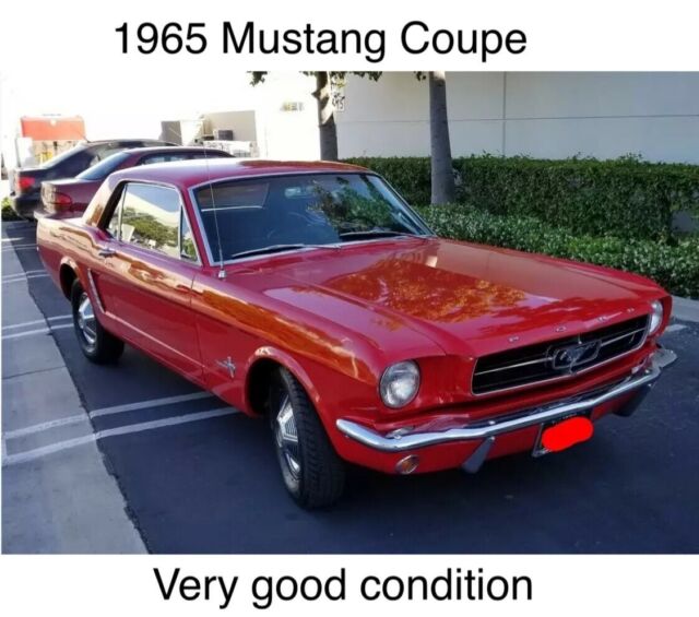 Ford Mustang Red with 80,000 Miles, for sale! 1965 Ford Mustang -CALIFORNIA PONY BLACK PLATE ORIGINAL-AUTOMATIC-NO