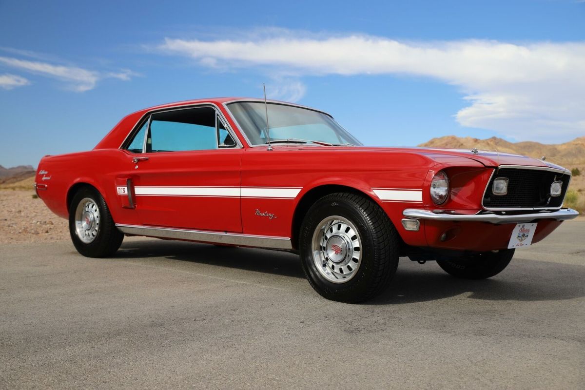 Ford Mustang Red with 81,025 Miles, for sale! 1968 Ford Mustang GT/CS