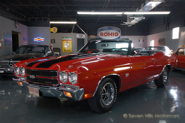 Frame Off Concours Restoration, STUNNING CONDITION, Cranberry Red/Black 1970 Chevrolet Chevelle Convertible LS6 454 SS