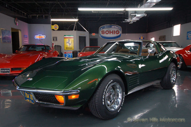 FRAME OFF RESTORED, M21 4-Speed, A/C, Elkhart Green/Saddle, BEAUTIFUL, Loaded 1972 Chevrolet Corvette LS5 454ci #'s Match