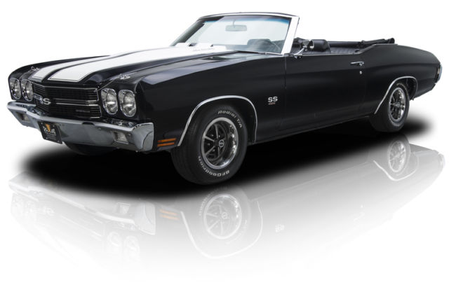 Frame Off Restored Triple Black Chevelle SS Convertible LS5 454 V8 TH400 PS PB 1970 Chevrolet Chevelle Super Sport