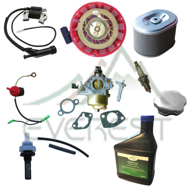 FREE OIL & EXPEDITED SHIPPING! PRIORITY 1-3 DAYS! Carburetor Recoil Ignition Coil Spark Plug Air Filter Gas For Honda GX340 GX390