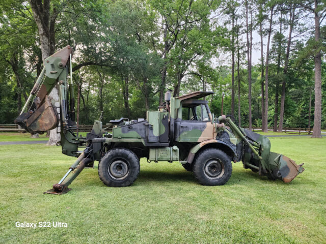 Freightliner FLU419 Mercedes Army military excavator front end loader backhoe 1988 Mercedes-Benz unimog 419
