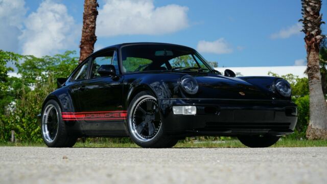 FRESH HIGH $$$ BUILD 964 OUTLAW RESTO-MOD JET BLACK W/RED PLAID INTERIOR 1991 Porsche 911 964 Turbo Resto-Mod