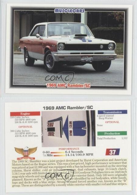 1992 Collect-A-Card Musclecars #37 1969 Amc Rambler/sc Non-Sports Card 3a3 - photo 3