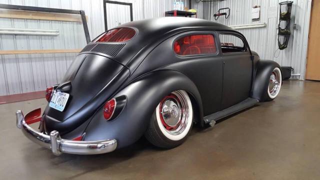 Full Custom 1966 VW Beetle with Chopped 1956 top. Air Ride. Sound System & More. 1966 Volkswagen Beetle - Classic Full Custom Bagged Chopped 56 Oval Glass Top