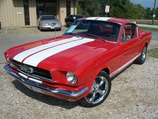 FULLY RESTORED 1965 Ford Mustang Fastback 2+2 Colorado Red, White Shelby Stripes 1965 Ford Mustang Fastback