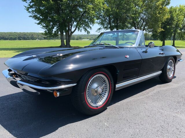 Fully Restored Triple Black Convertible 327 H/O 4-Speed Knock Off Wheels 1964 Chevrolet Corvette Convertible