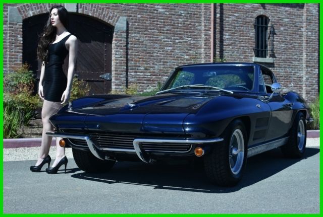 GARAGED 1963 SPLIT-WINDOW CORVETTE #MATCH MIDNIGHT BLUE FULLY RESTORED 1963 Chevrolet Corvette MIDNIGHT BLUE '63 STINGRAY SPLIT-WINDOW