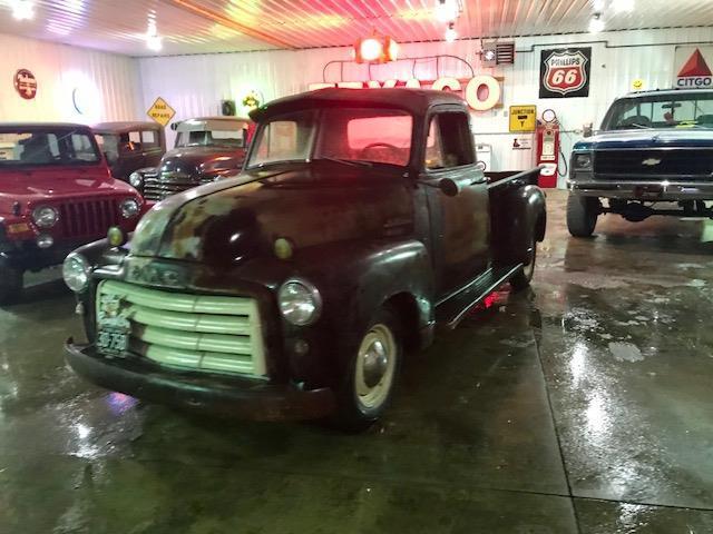 gmc pick up truck Black original survivor rides drives complete video!! 1953 GMC pick up truck running driving